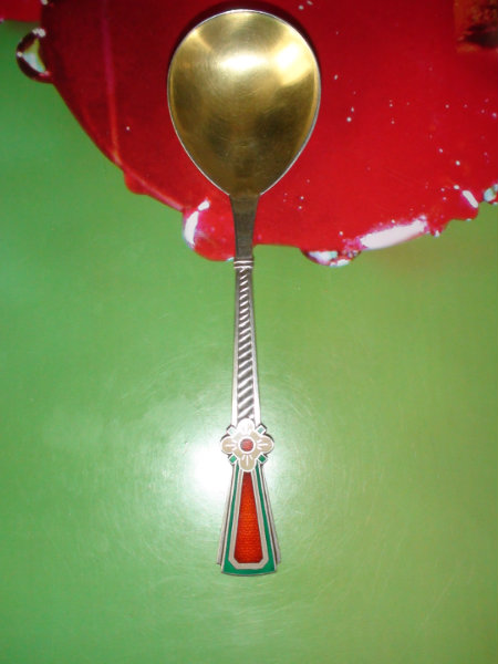 Продам: ложка дисертная серебр. золочение в эмал