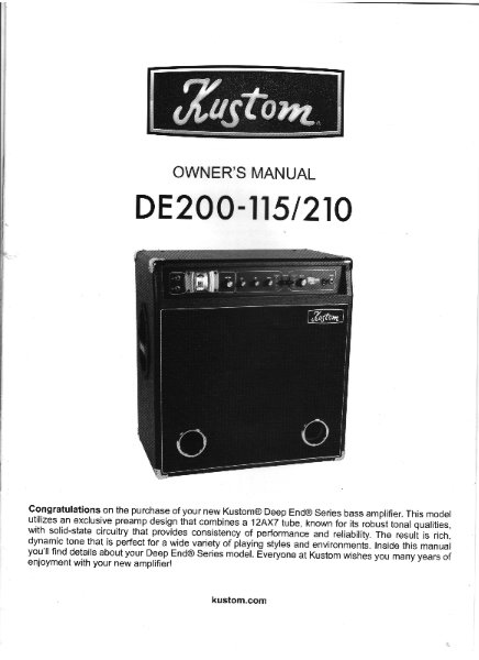 Продам: Комбик басовый Kustom DE-200-115