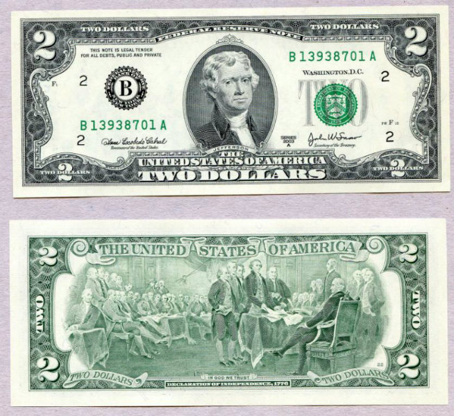 Продам: 2 доллара США 2003 год