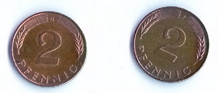 Продам: Монеты 2 пфеннига.Германия. 1978 и 1991