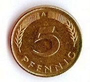 Продам: Монета 5 пфеннигов. Германия. 1991 A