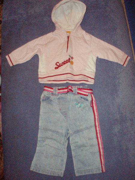 Продам: Толстовка и джинсы на девочку 62-68 см
