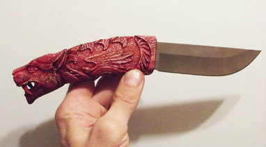 Продам: Нож с резной рукояткой из лосиного рога.