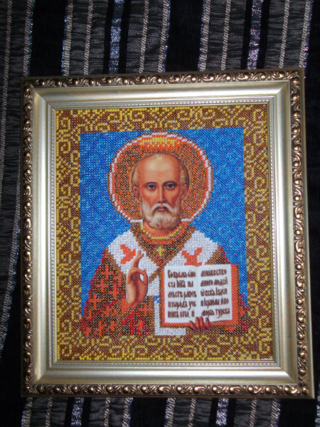 Продам: Икона Св.Николай Угодник вышитая бисером