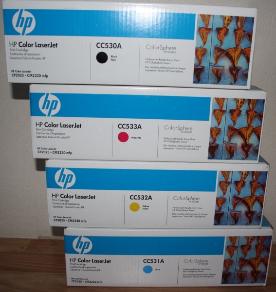 Продам: картриджи HP CC530A - CC533A ориг. 8 шт.