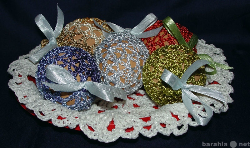 Продам: Вязаное украшение для пасхальных яиц.