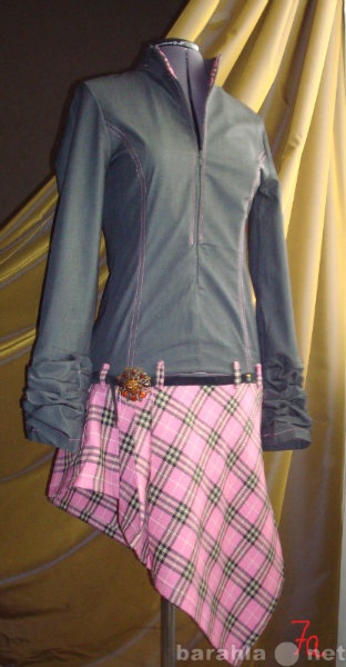 Продам: Платье handmade джинса+шотландка
