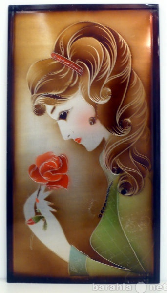Продам: Картина на металле "Девушка с розой