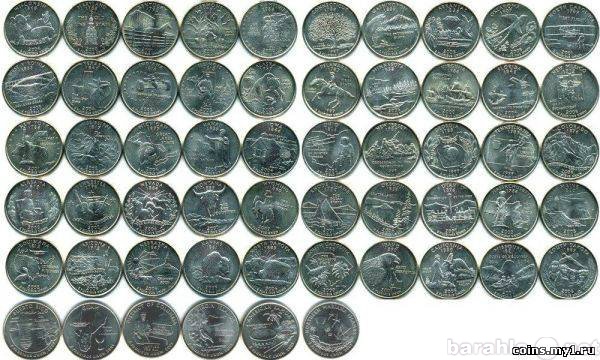 Продам: США набор из 56-ти монет 25 центов