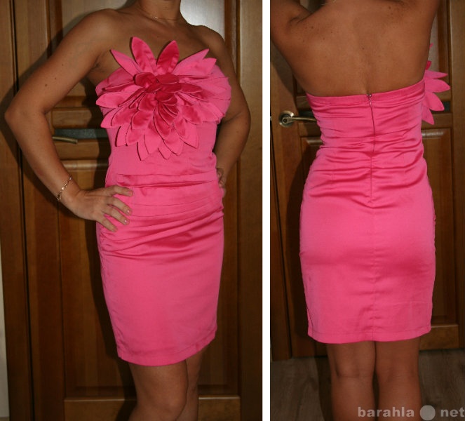 Продам: платье розовое с цветком размер S