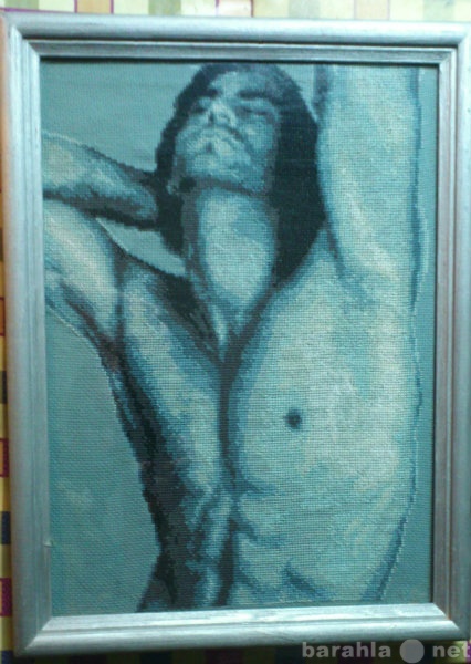 Продам: Картина "Он", вышитая крестико