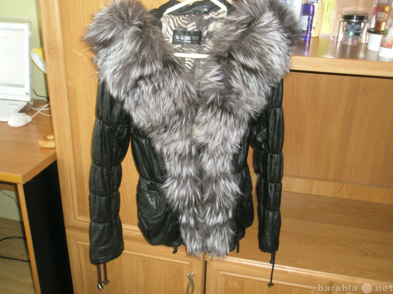 Продам: куртка кожаная,мех-чернобурка