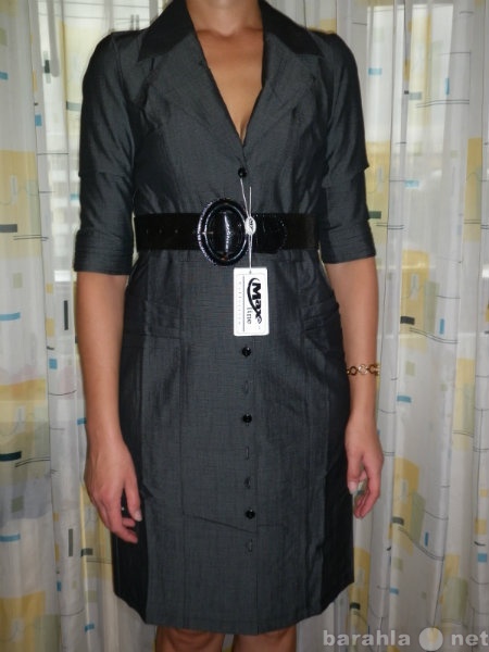 Продам: платье офисное. новое! р48.цвет серый.