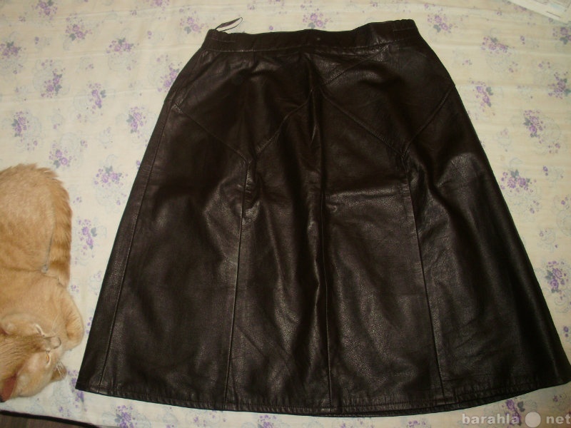 Продам: Кожаная юбка, коричневая, 48 размер