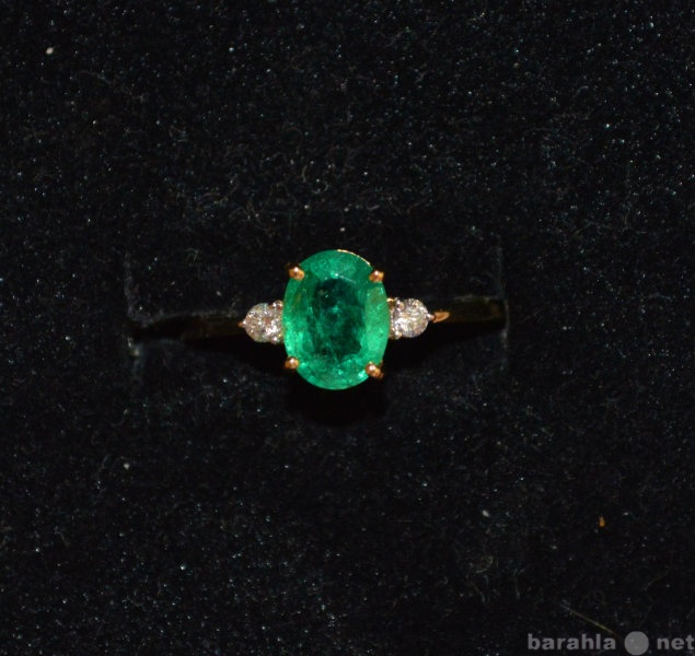 Продам: Золотое кольцо с изумрудом и бриллиантом