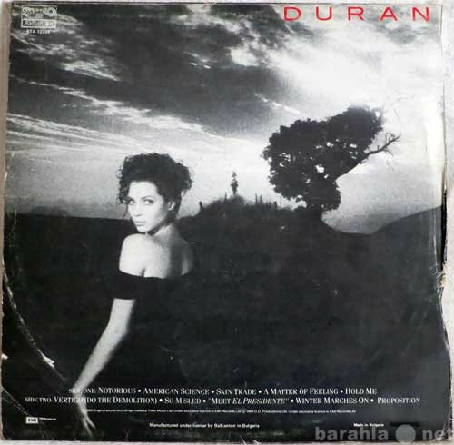 Продам: LP Duran Duran Notorious 1986
