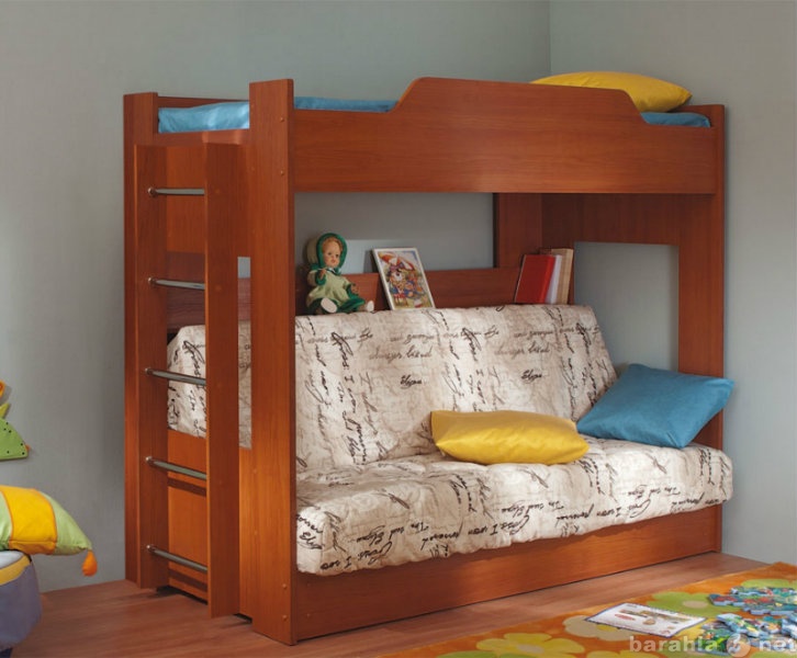 Продам: Детская двухъярусная кровать с диваном