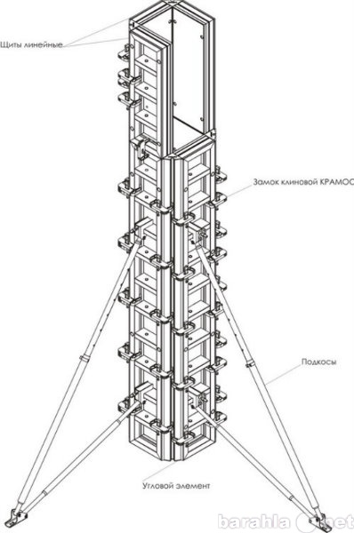 Продам: Опалубка колонн на угловых элементах