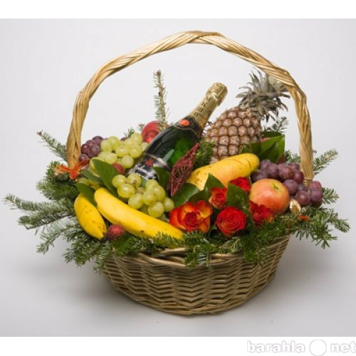 Продам: корзинка с фруктами и цветами