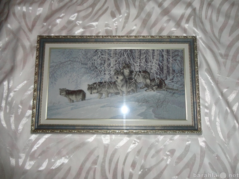 Продам: Картина крестом "Волки в снежном ле
