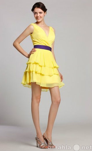 Продам: Коктельное платье лимонно-желтое