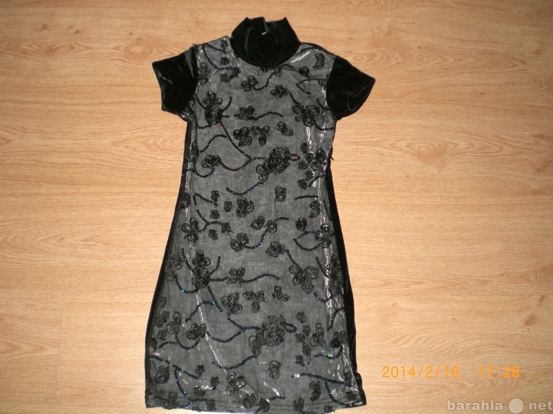 Продам: Платье Черное Велюровое