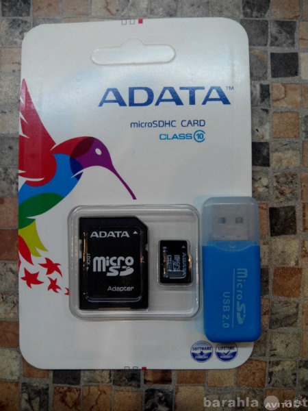 Продам: Micro sdhc 64Gb adata + Card reader + Ad
