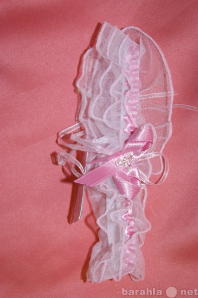 Продам: Подвязка кружевная с розовой лентой.