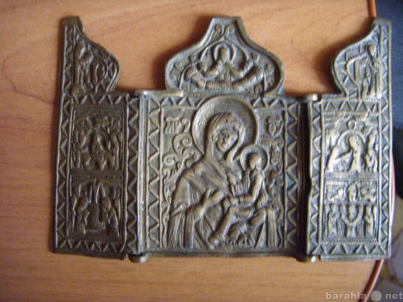 Продам: Икона трёхстворчатая Казанской Б.М.19век