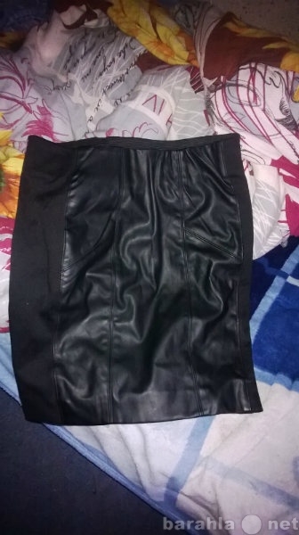 Продам: черная юбка с коженой подкладкой
