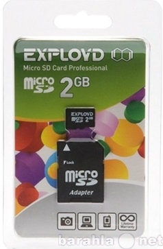 Продам: 2GB Exployd MicroSDHC (с адаптером SD)