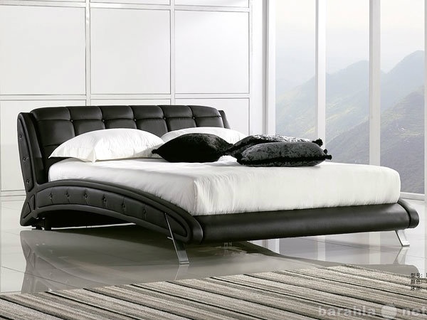 Продам: Кожаная кровать K6662 черная