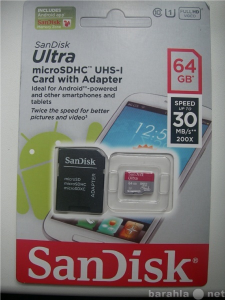 Продам: Карта памяти SanDisk 64 и 32GB class 10