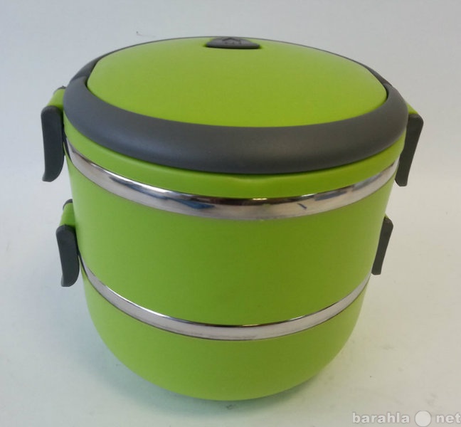 Продам: Ланч-бокс зеленый внутри металл 2 тарелк