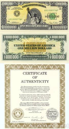 Продам: Банкнота миллион долларов США