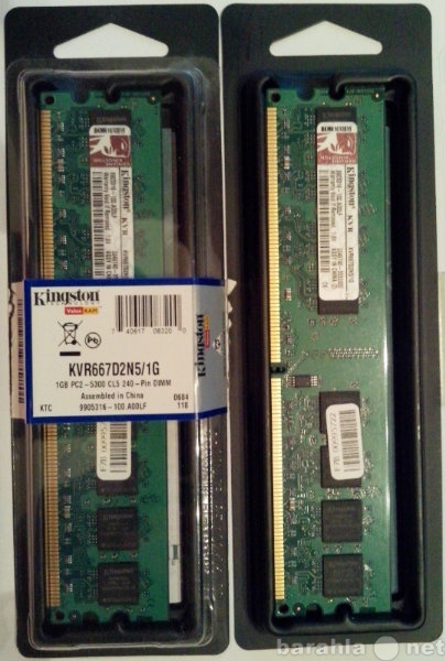 Продам: модули памяти Kingston KVR667D2N5/1G х 2