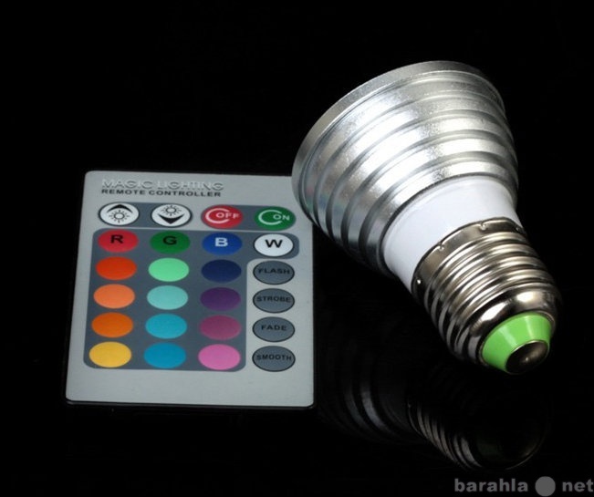 Продам: Многоцветная лампа RGB 3W с пультом
