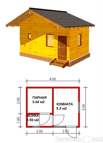 Продам: Баня из бруса 3х4 м. "под ключ&quot