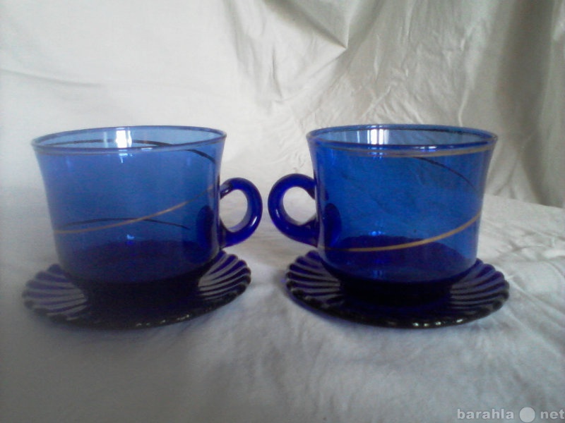 Продам: Чайно-кофейные пары синего стекла