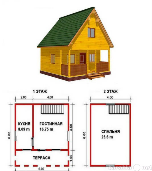 Продам: Садовый домик из бруса 6х6 м.