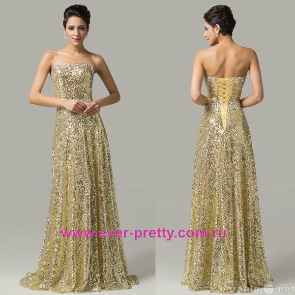 Продам: Золотистое НОВОЕ платье с кристаллами