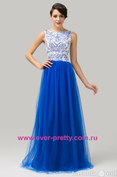 Продам: Вечернее воздушное бело-синее платье