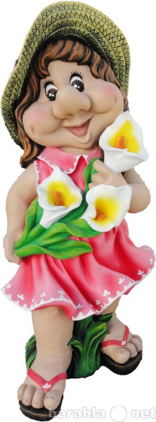 Продам: Скульптура Гном-девочка с цветком