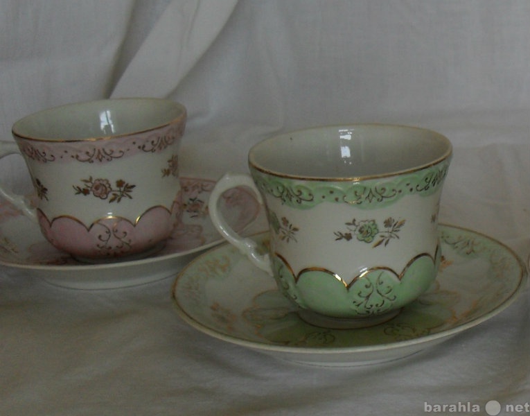 Продам: чайные пары розовая и голубая Дулево 195