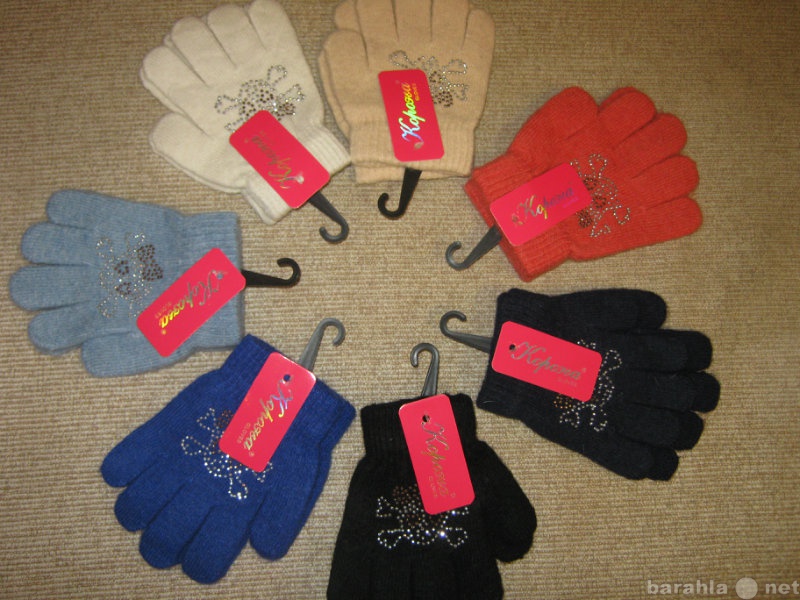 Продам: Детские ангоровые перчатки со стразами