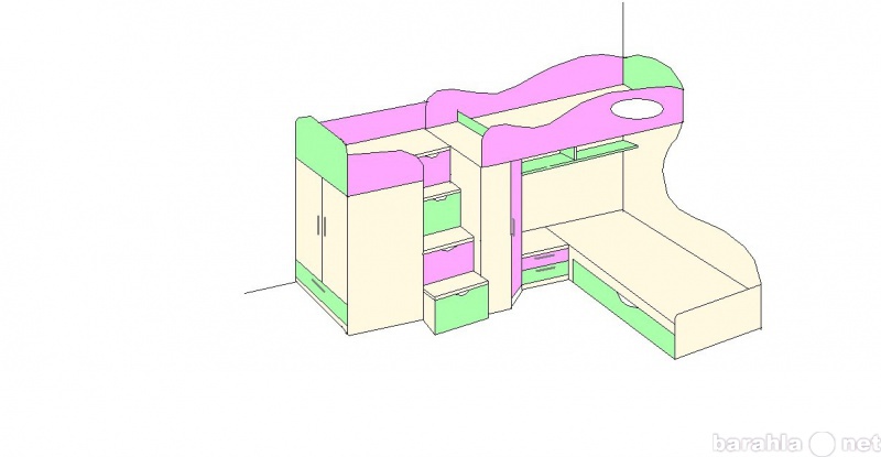 Продам: Детская двухъярусная унисекс кровать