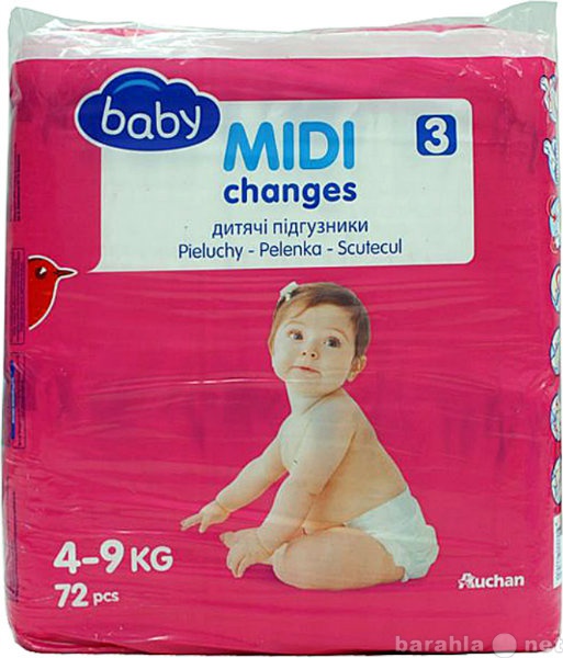 Продам: Подгузники baby 4-9 кг. 2 уп. по 72 шт