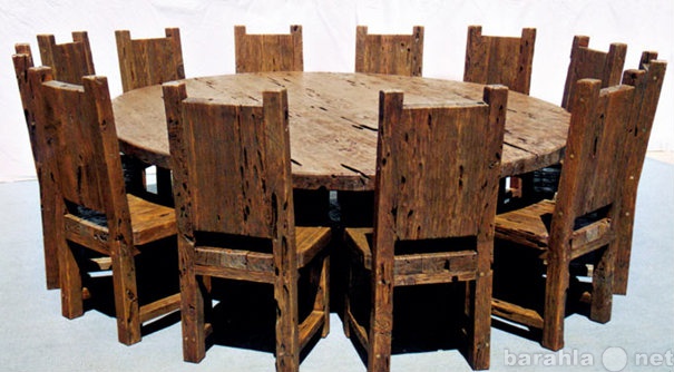 Продам: Большой круглый стол и стулья. Сосна.