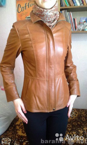 Продам: Кожаная куртка рыжая  XL (44-46)
