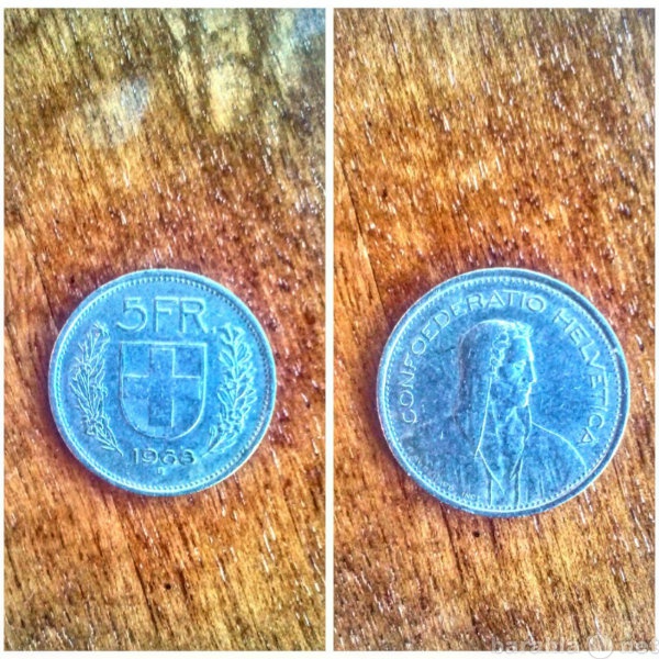 Продам: Монета Confoederatio helvetica 5 fr 1968